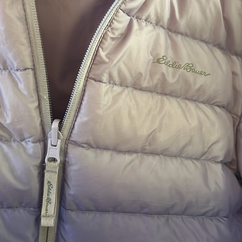 Eddie Bauer reversible Girls hooded Winter Jacket sz L (14/16) purple ombre - Picture 2 of 5